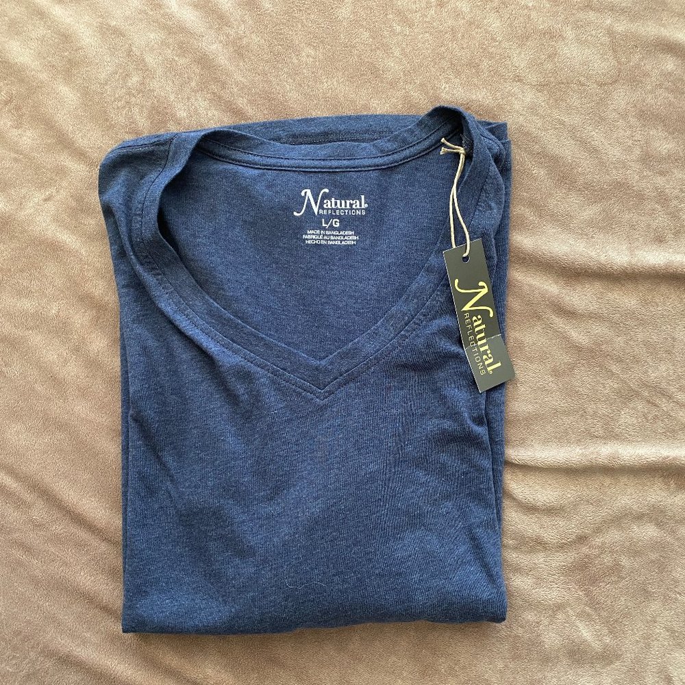 Blue Long Sleeve V-Neck